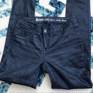 Waxed blue skinny jeans size 24 by Bianca Jeans